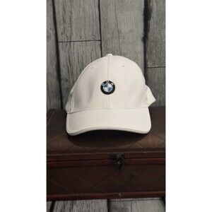 BMW HAT CAP LIFESTYLE ADJUSTABLE STRAPBACK WHITE